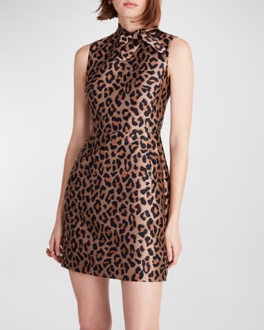 kate spade new york leopard jacquard bodycon mini dress