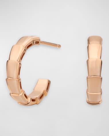 BVLGARI Serpenti Viper Huggie Hoop Earrings in 18k Rose Gold