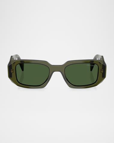 Prada Men's Geometric Rectangle Acetate Sunglasses