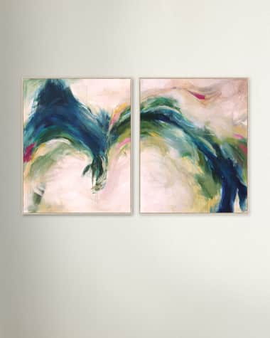 "Bleu Et Vert I" Giclees By Guseul Park, Set of 2
