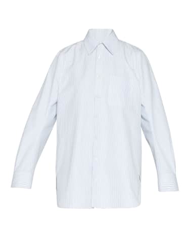 Bottega Veneta Compact Striped Cotton Shirt Dress