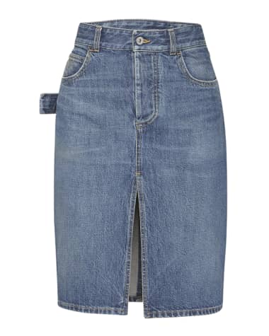 Bottega Veneta Denim Midi Skirt