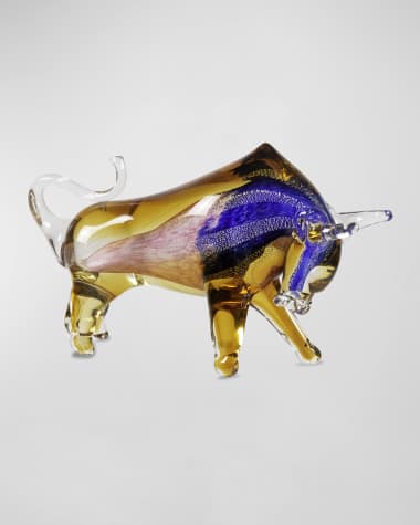 Dale Tiffany Rave Art Glass Bull Figurine