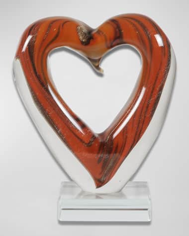 Dale Tiffany Rossa Heart Art Glass Sculpture