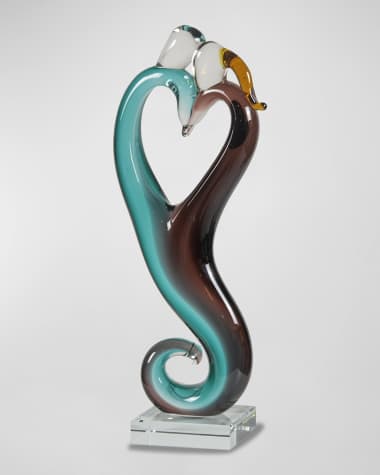 Dale Tiffany Decorative Aqua Art Glass Sculpture