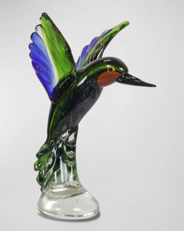 Dale Tiffany Hummingbird Art Glass Sculpture