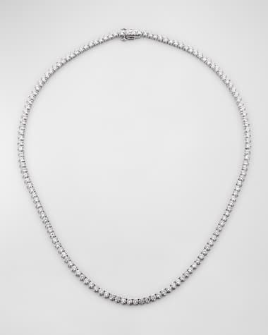 Neiman Marcus Diamonds 18K White Gold 3-Prong Diamond Necklace, 12.29tcw