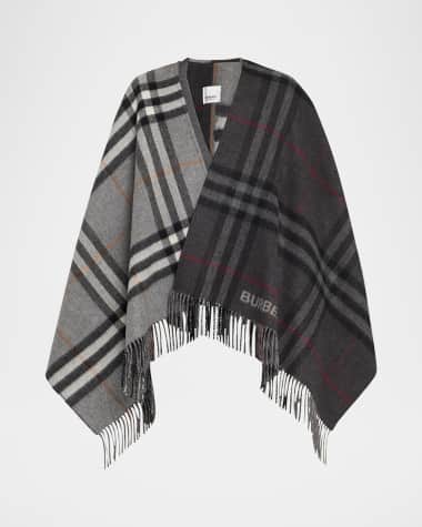 Burberry Giant Check Logo Cashmere-Blend Cape
