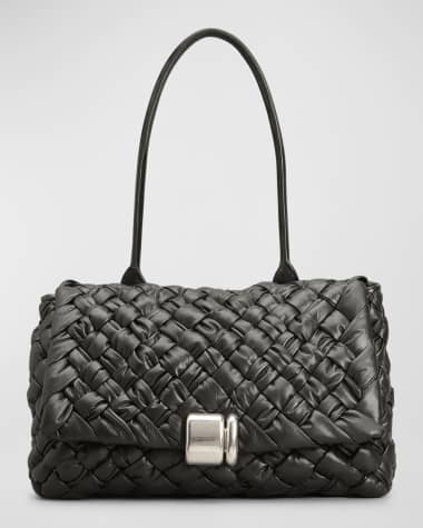 Bottega Veneta Foulard Metal Top Handle Bag in Barolo & Muse Brass