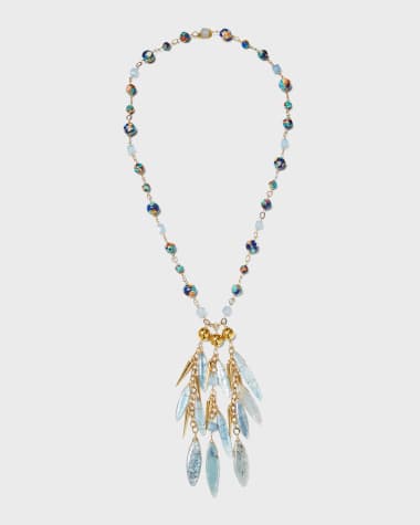 Devon Leigh Multicolor Labradorite Spike Necklace