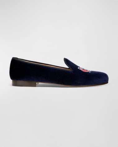 Stubbs and Wootton Men's Embroidered HYC Velvet Slippers