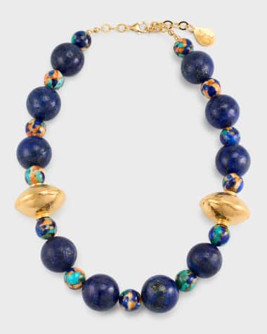 Louis Vuitton Beads Necklace, Blue, One Size