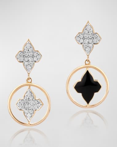 Farah Khan Atelier 18K Yellow Gold Piano Black Mismatch Earrings