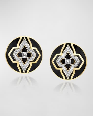 Farah Khan Atelier 18K Yellow Gold Piano Black New York Audacious Earrings