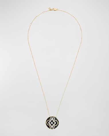 Farah Khan Atelier 18K Yellow Gold Piano Black New York Wanderlust Pendant Necklace, 16-18"L