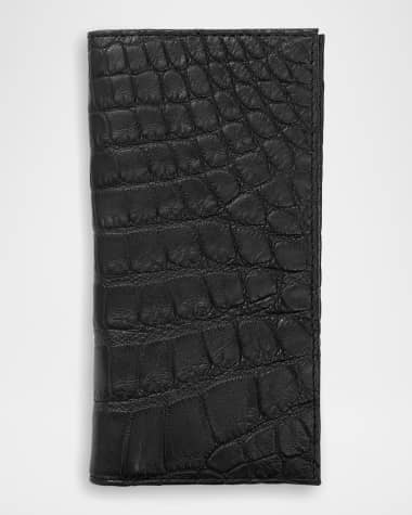 Abas Men's Matte Alligator Leather Bifold Coat Wallet