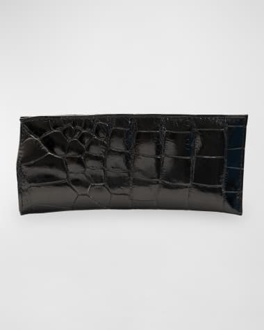 Abas Men's Glazed Alligator Leather Eyewear Case