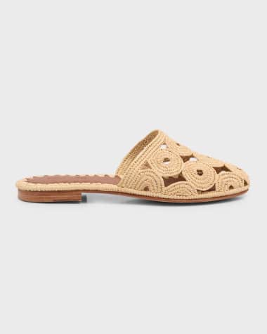 Carrie Forbes Boudoir Raffia Flat Mules