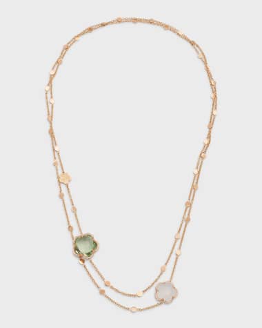 Pasquale Bruni Bon Ton 18K Rose Gold Necklace with Gemstones and Diamonds