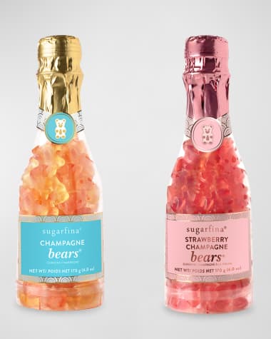 Sugarfina Pop the Champagne Strawberry Gummy Bears Bottles, Set of 2