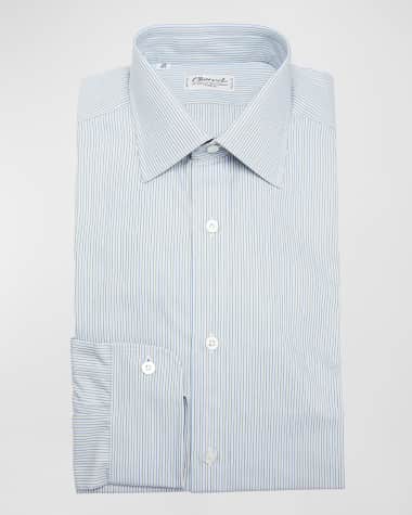 Louis Vuitton Mens Shirt, White & Blue Stripes, Sz 40 Medium France