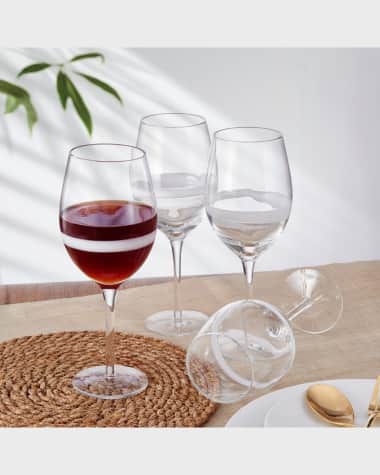 Lucca Etched White Wine Glasses Set of 6