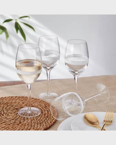 Fitz & Floyd Organic Band White Wine Glasses - Set of 4