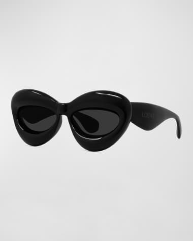 Louis Vuitton Flower Edge Round Sunglasses Black Plastic. Size E