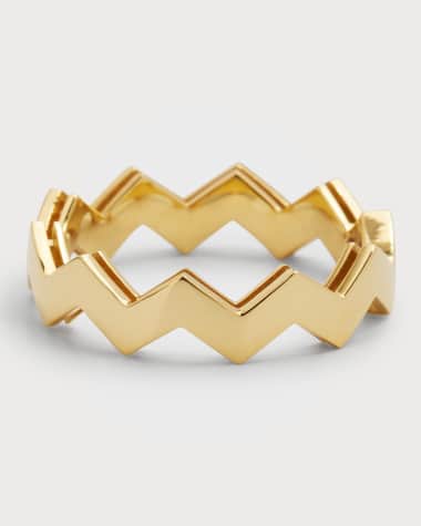 Roberto Coin 18K Yellow Gold Zig Zag Ring, Size 6.5