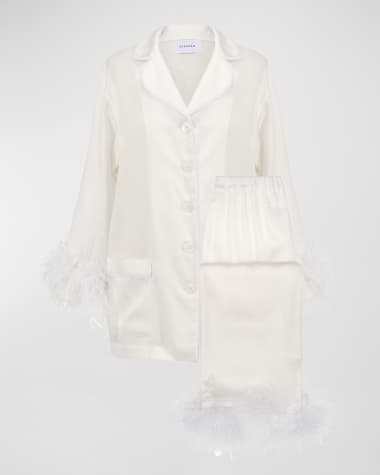 Sleeper Double Feather-Trim Party Pajama Set