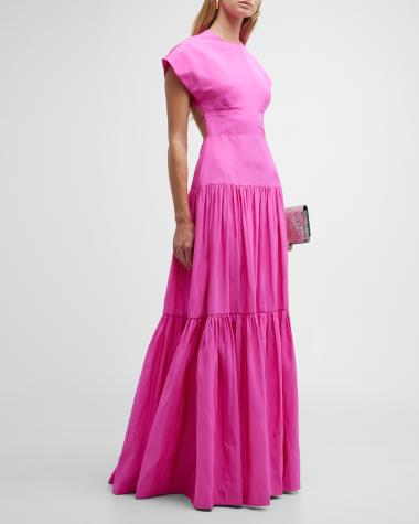 Robe De Soirée LELA ROSE Taille 6 – Soie 100%, Rose Blush, Sans Manches, Neuve Avec étiquettes