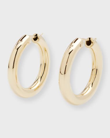 NEIMAN MARCUS Earrings, Long Bronze Gold Tone Wired Double Hoop J9