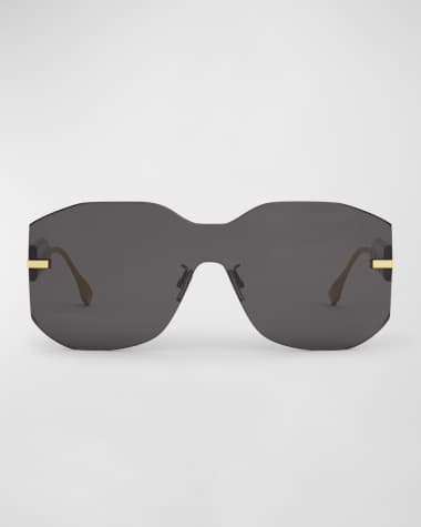 Fendi Rectangular Metal Shield Sunglasses