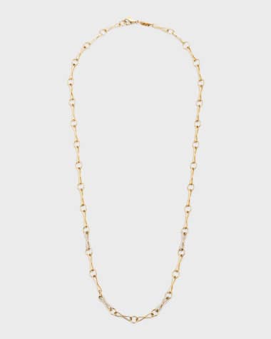 AZLEE Large Circle Link Chain with Four Pave Links, 20"L