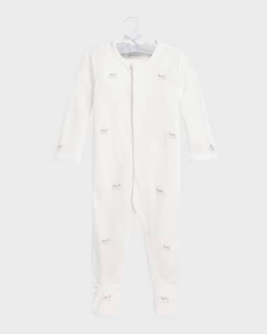 Ralph Lauren Childrenswear Boy's Embroidered Rocking Horse Footie, Size 3M-9M