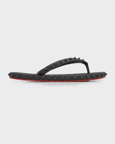 Christian Louboutin Loubi Donna Spike Red Sole Flip Flops