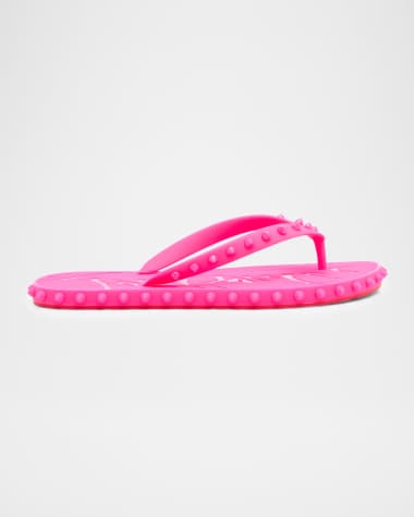 Christian Louboutin Loubi Donna Spike Red Sole Flip Flops
