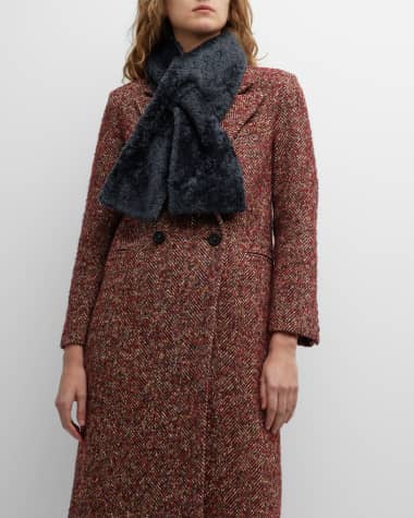 Gorski Sheep Shearling Pull-Through Scarf