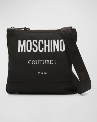 Moschino Men's Canvas Logo Shoulder Bag