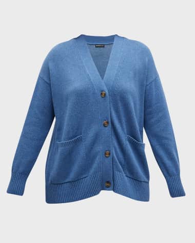 Minnie Rose Plus Plus Size Button-Down Cashmere-Blend Cardigan