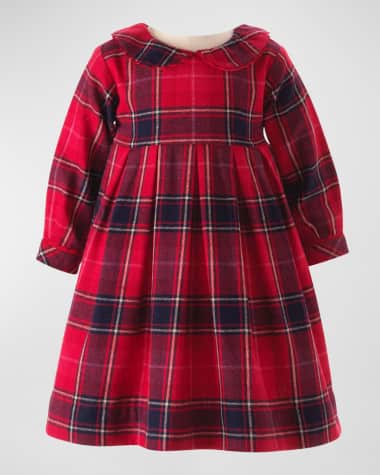 Rachel Riley Girl's Tartan-Print Pleated Dress W/ Bloomers, Size 6M-24M