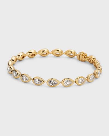 Rahaminov Diamonds 18K Yellow Gold Pear Diamond Line Bracelet, 6.00tcw