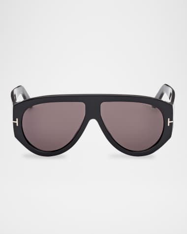 TOM FORD Men's Bronson T-Logo Shield Sunglasses