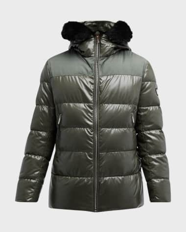 Gorski Men's Apres Ski Parka With Detachable Lamb Shearling Hood Trim