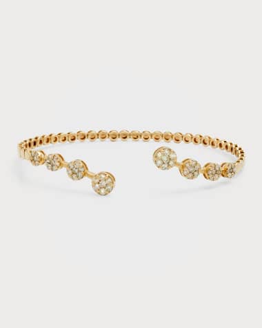 Siena Jewelry 14K Yellow Gold Diamond Flex Cuff Bracelet