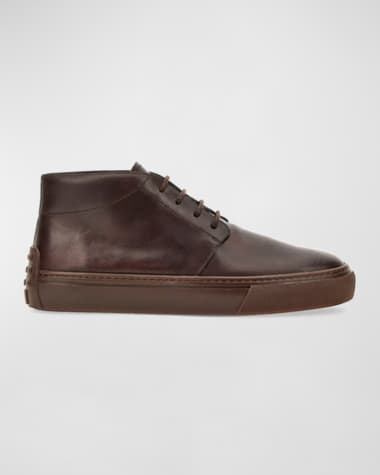 Tod's Men's Polacco Cassetta Leather Mid-Top Sneakers