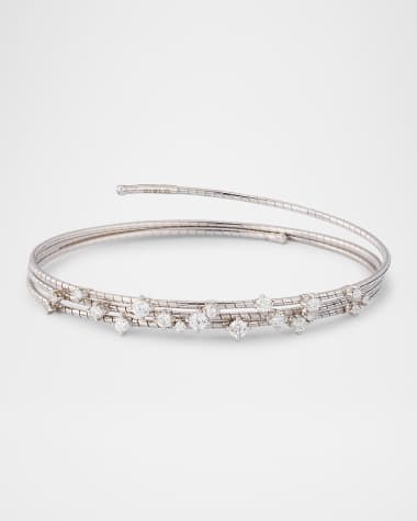 Mattia Cielo 18k White Gold Spiral Diamond Bracelet