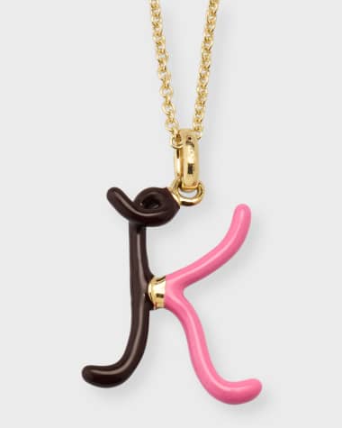 Bea Bongiasca Letter K Pendant Necklace with Duo Colour Enamel