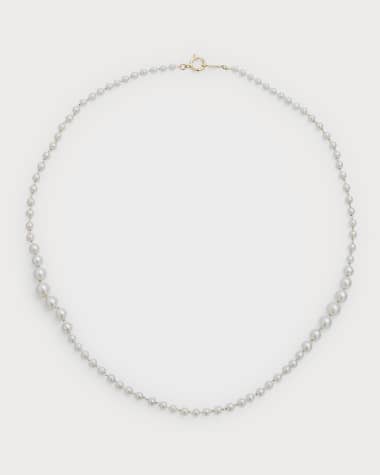 Mizuki 14K Yellow Gold Akoya Short Graduated Strand Necklace