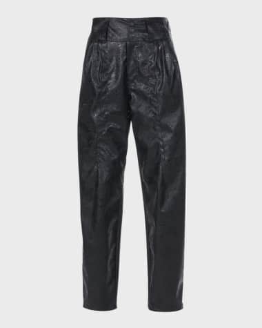 Koche Faux Leather Wide Ankle Trousers
